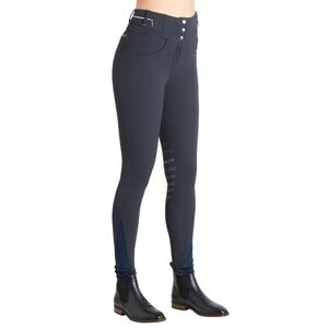 Montar Evelyn Zip In High Waist Equestrian Full Grip Riding Breeches Grey 18